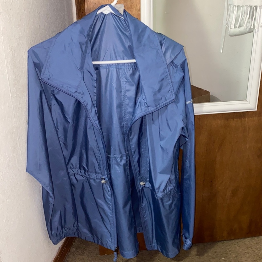 Nice thin Blue Colombia Windbreaker.